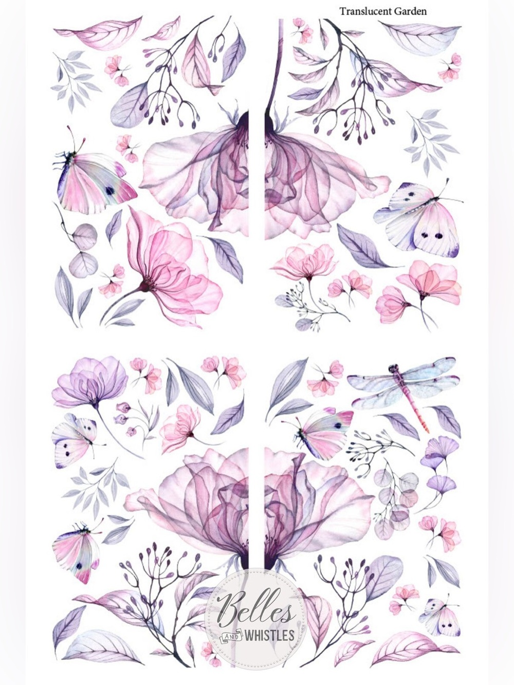 Dixie Belle Belles & Whistles Decor Transfer ~
TRANSLUCENT GARDEN ~ 38"× 24"